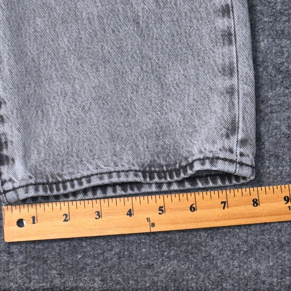 Levis 501 Original Fit Mens 36x34 Gray Acid Wash Straight Leg Button Fly Jeans